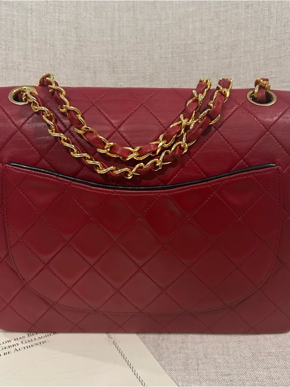 CHANEL Quilted Shoulder Flap Bag in Deep Red with Gold Hardware - Picture 4 of 16